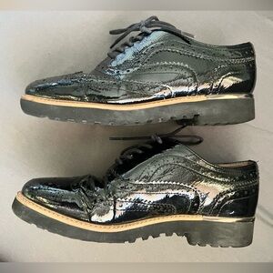 Franco Sarto Black Leather Oxfords